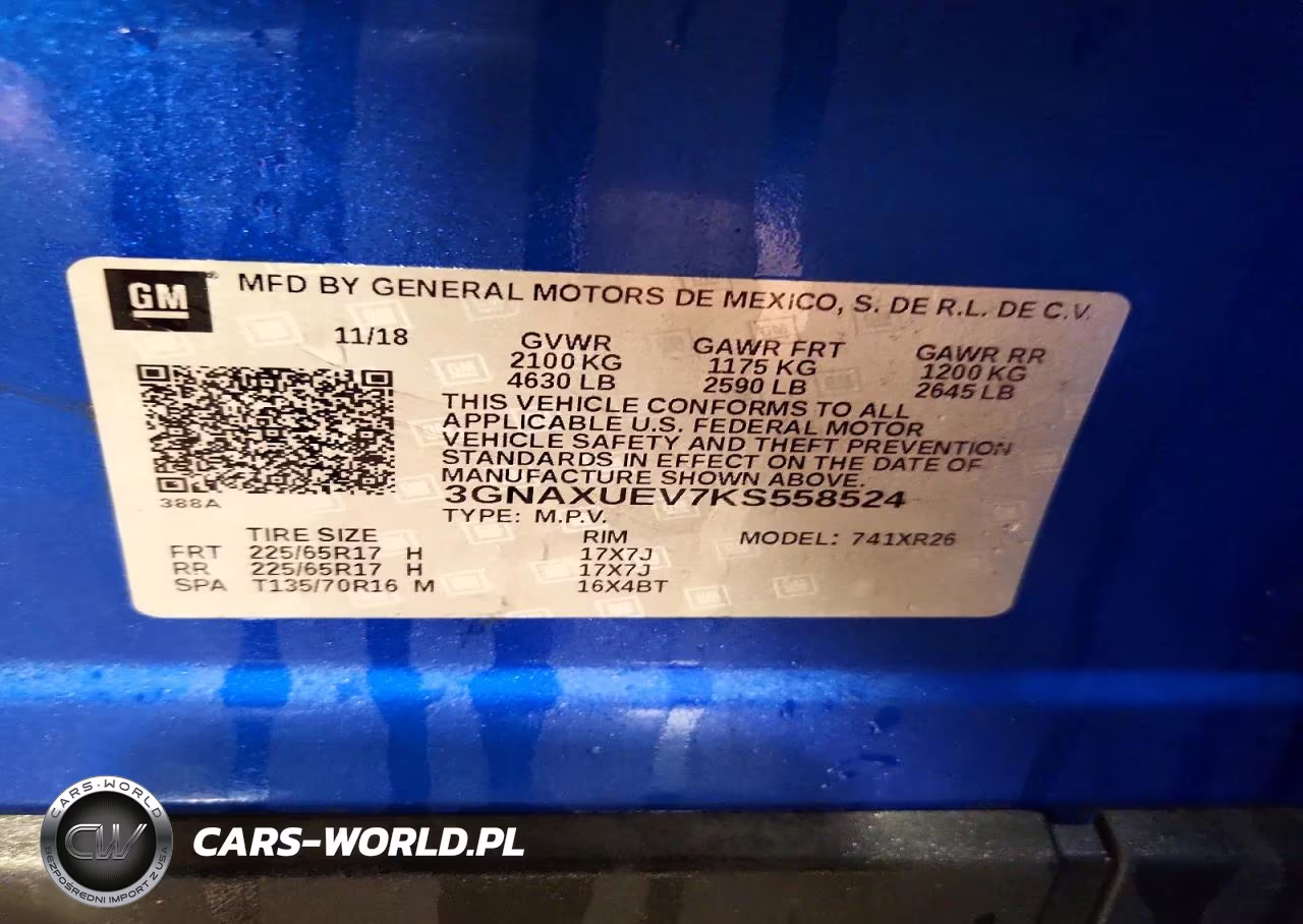 2019 Chevrolet Equinox Lt VIN:3GNAXUEV7KS558524 - 13