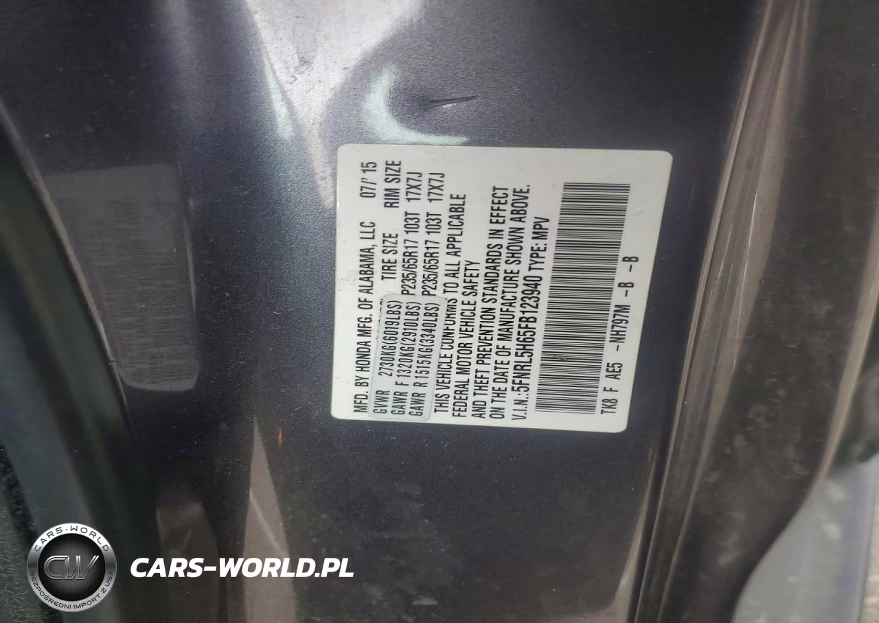 2015 Honda Odyssey Exl VIN:5FNRL5H65FB123940 - 13