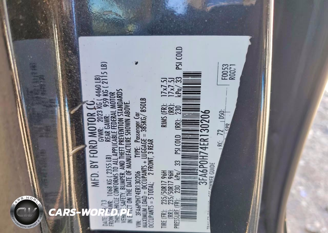 2014 Ford Fusion Se VIN:3FA6P0H74ER130206 - 12
