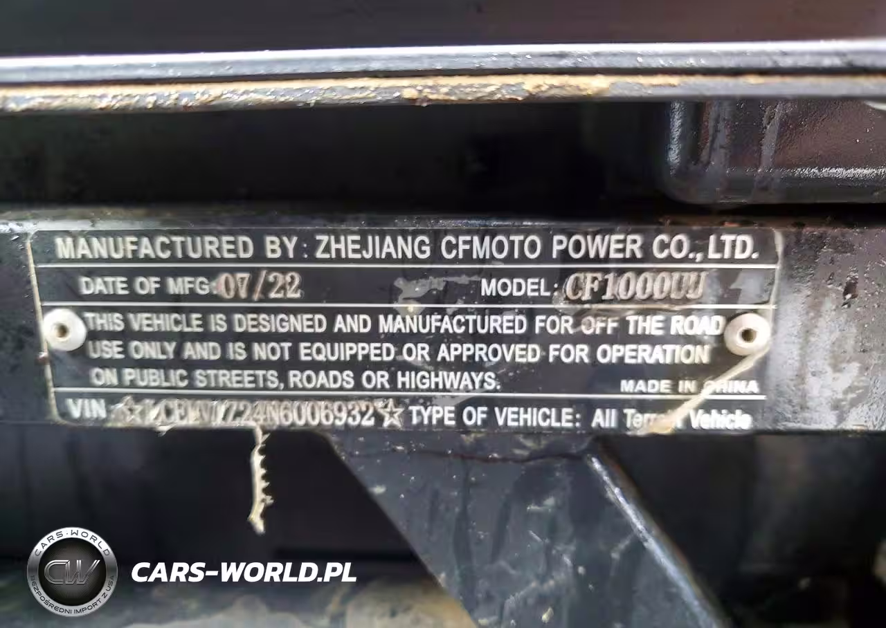 2022 Cf Moto U Force 1000 VIN:LCELV1Z24N6006932 - 10