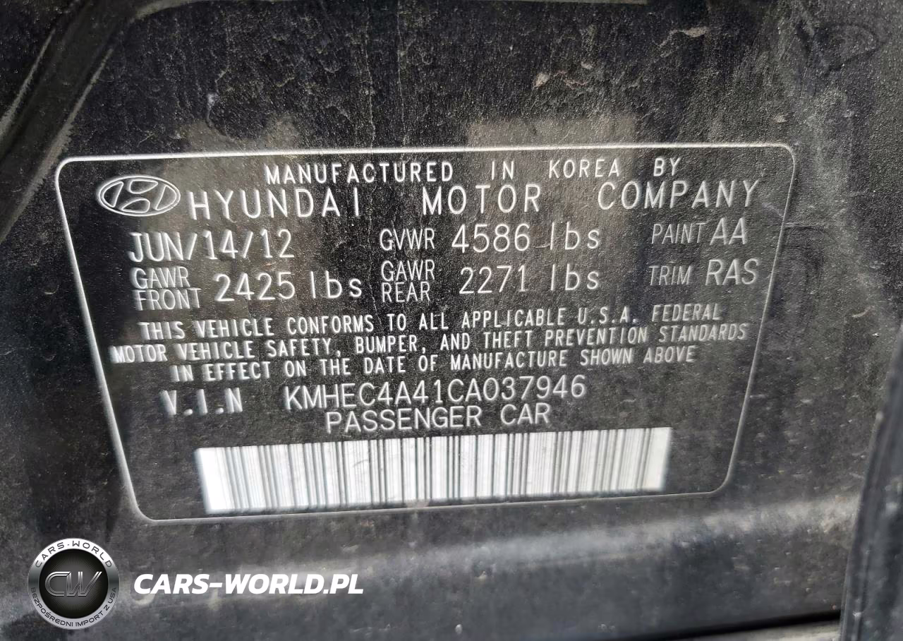 2012 Hyundai Sonata Hybrid VIN:KMHEC4A41CA037946 - 13