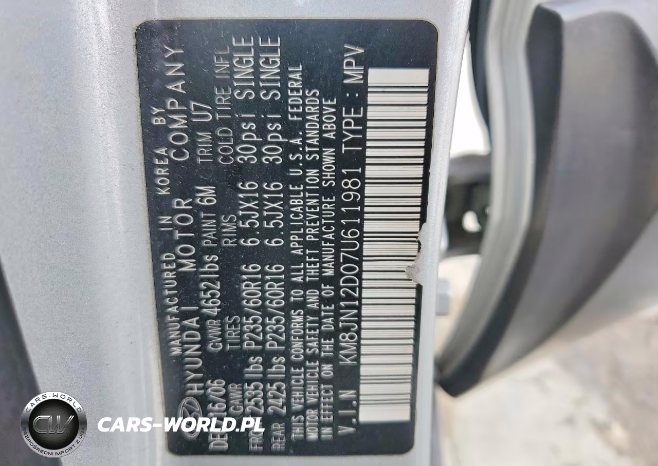 2007 Hyundai Tucson Se VIN:KM8JN12D07U611981 - 13