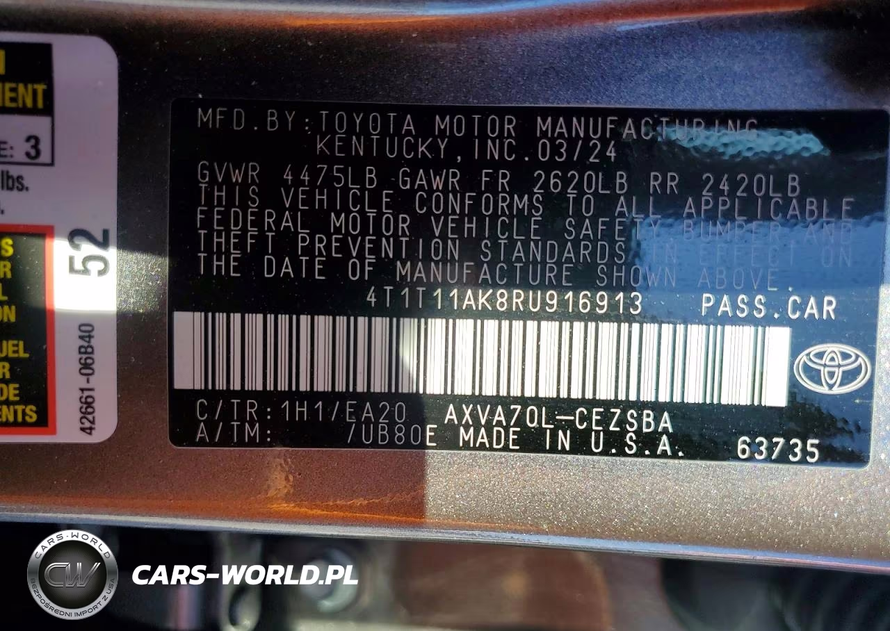 2024 Toyota Camry VIN:4T1T11AK8RU916913 - 13