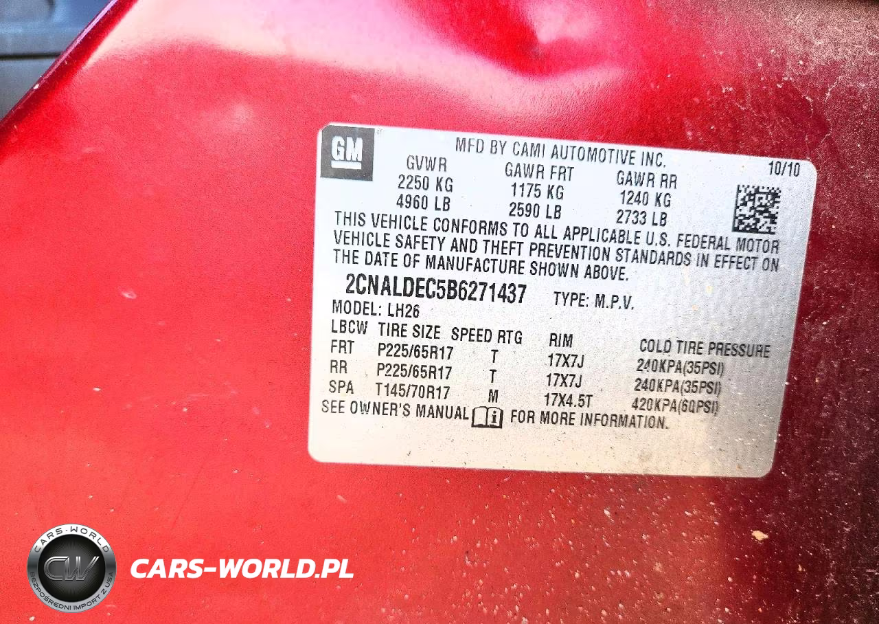 2011 Chevrolet Equinox Lt VIN:2CNALDEC5B6271437 - 13