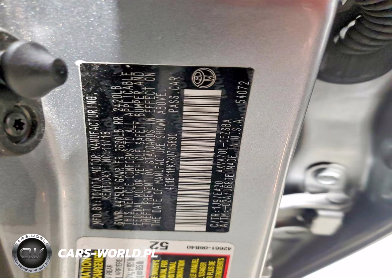 2019 Toyota Camry L VIN:4T1B11HK7KU715690 - 13