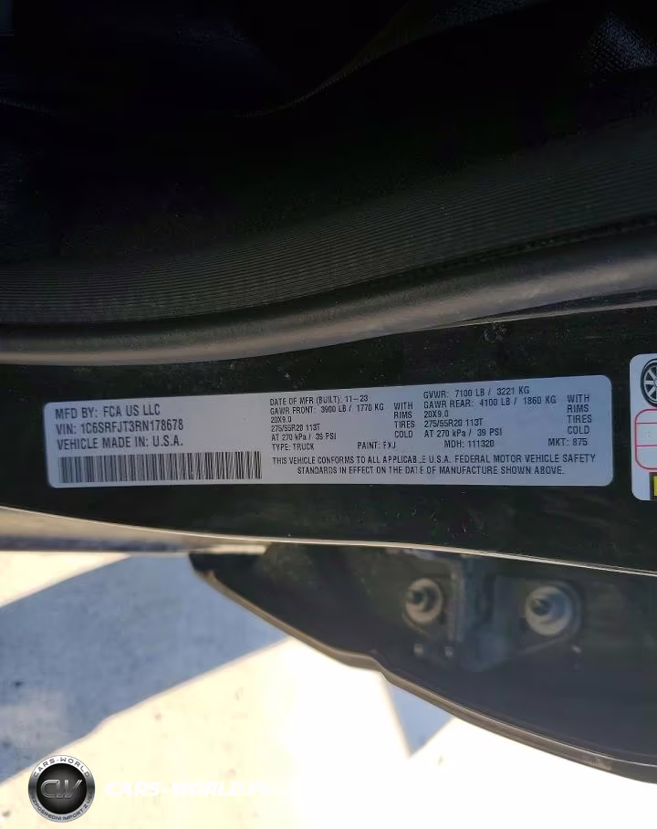 2024 Ram 1500 Laramie VIN:1C6SRFJT3RN178678 - 12