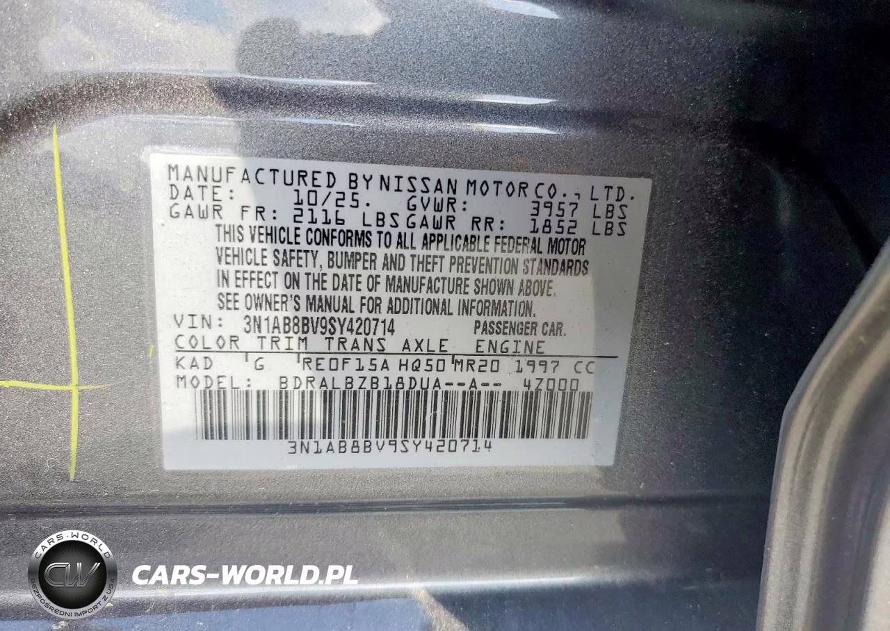 2025 Nissan Sentra S VIN:3N1AB8BV9SY420714 - 12