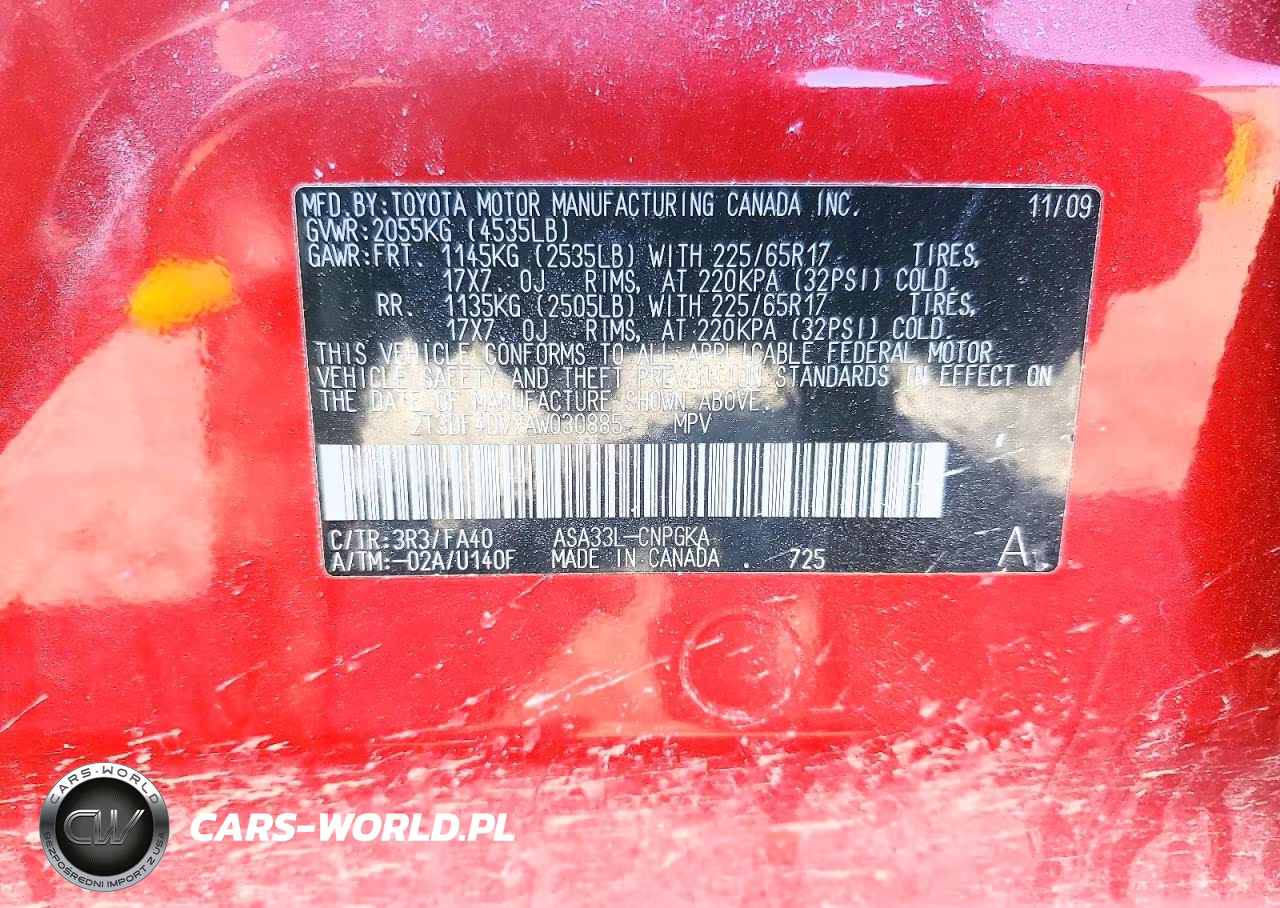 2010 Toyota Rav4 Limited VIN:2T3DF4DV2AW030885 - 14