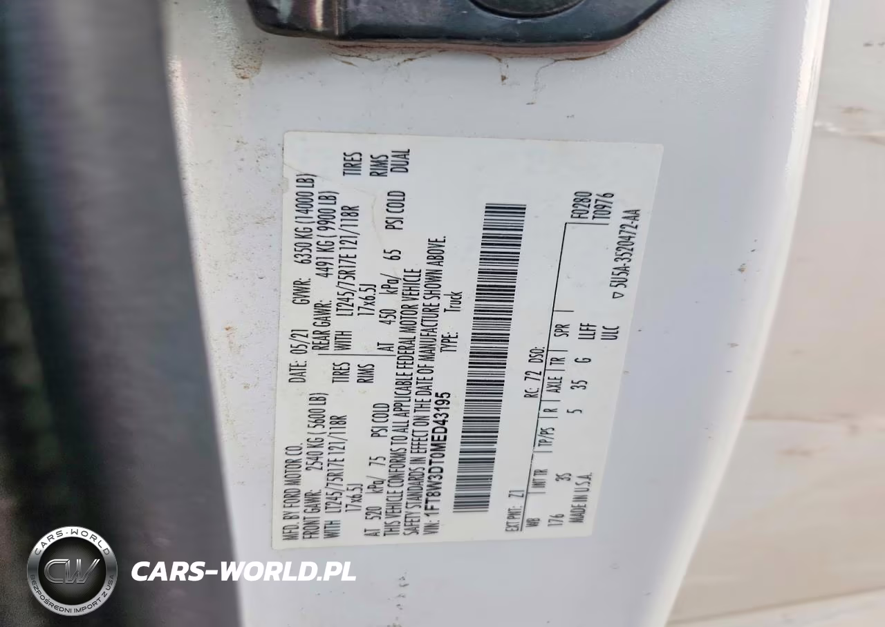 2021 Ford F350 Super Duty VIN:1FT8W3DT0MED43195 - 13