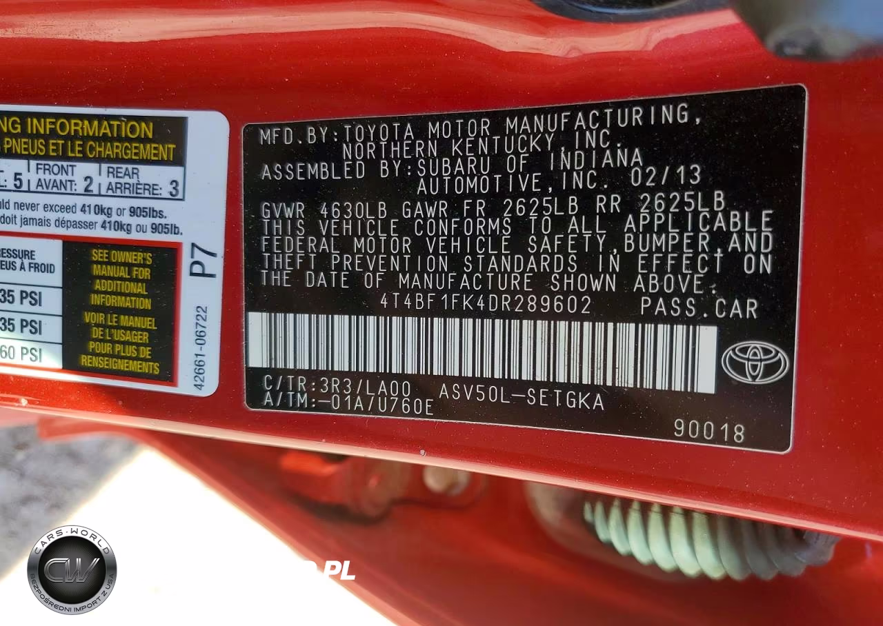 2013 Toyota Camry L VIN:4T4BF1FK4DR289602 - 12