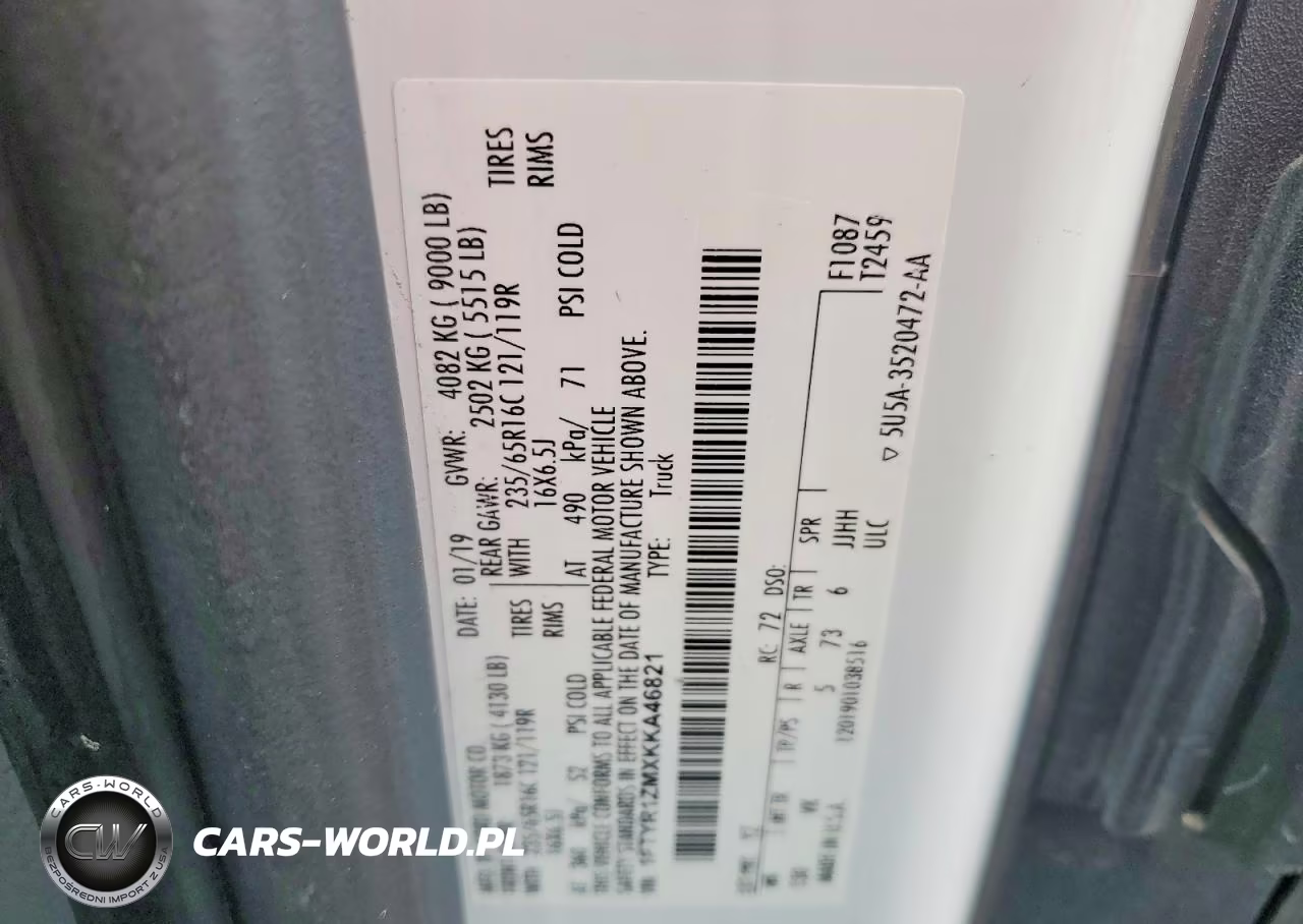 2019 Ford Transit T-250 VIN:1FTYR1ZMXKKA46821 - 13