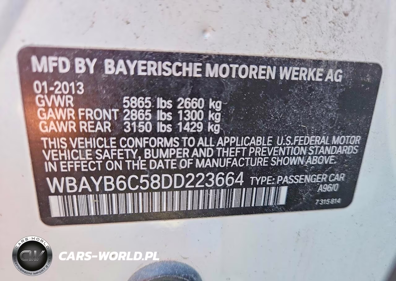 2013 BMW 750 Xi VIN:WBAYB6C58DD223664 - 13