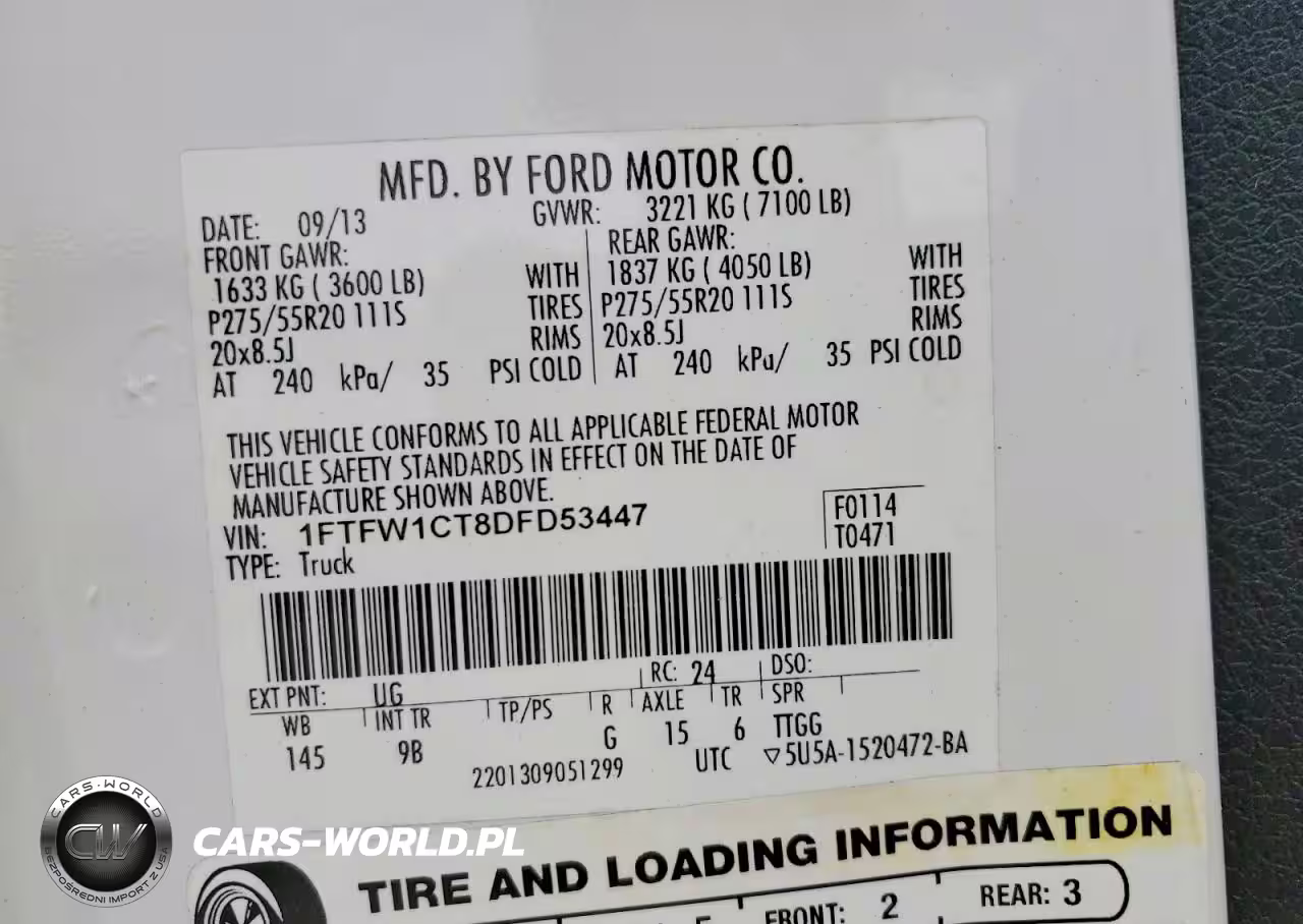 2013 Ford F150 Supercrew VIN:1FTFW1CT8DFD53447 - 12