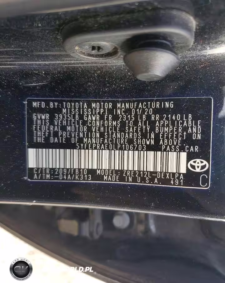 2020 Toyota Corolla Le VIN:5YFEPRAE0LP106703 - 12