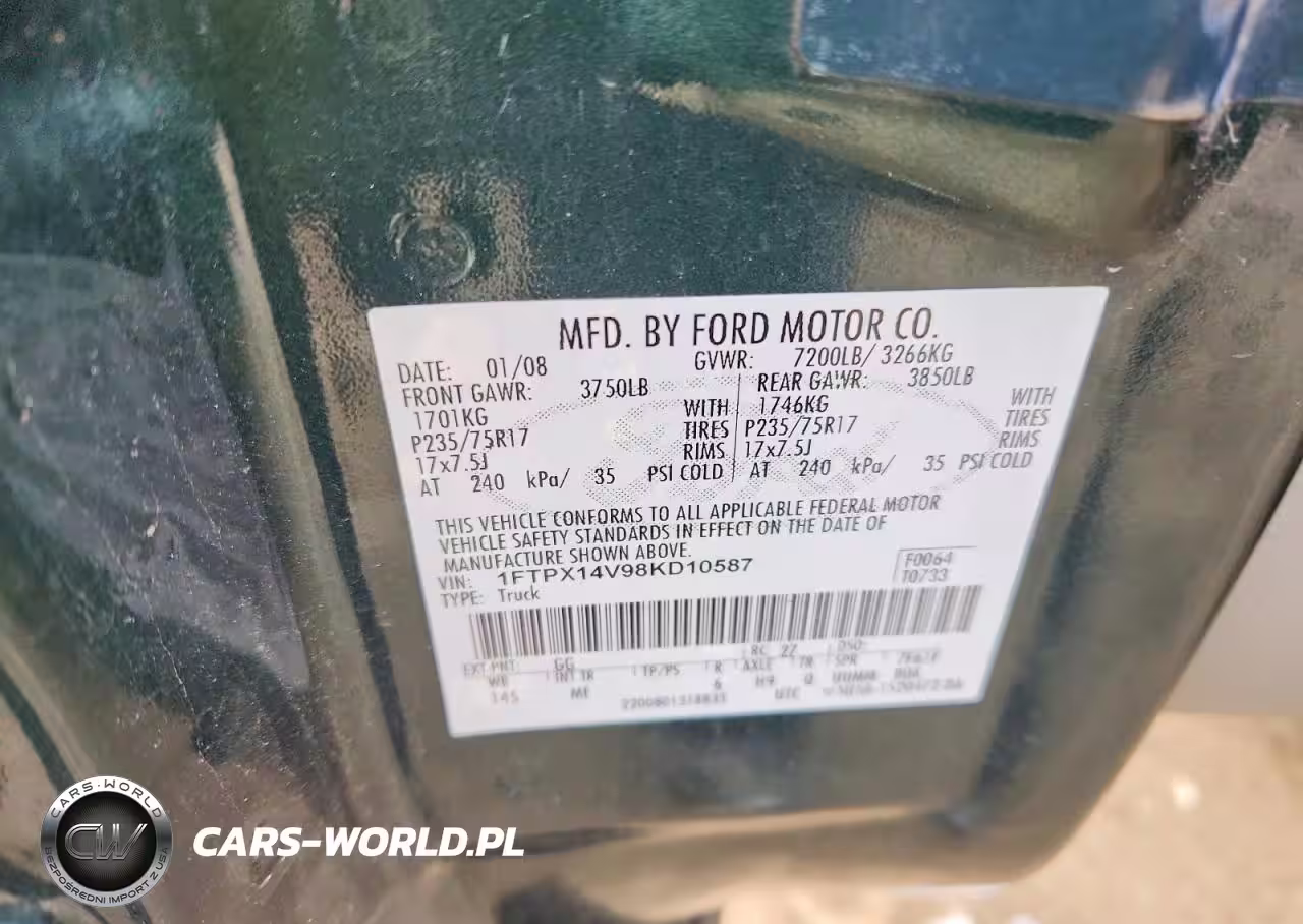 2008 Ford F150 VIN:1FTPX14V98KD10587 - 13