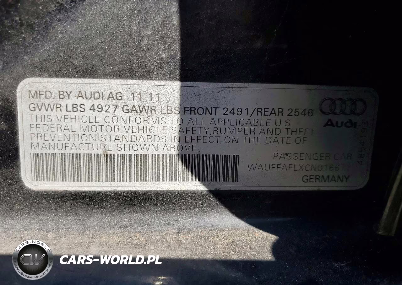 2012 Audi A4 Premium Plus VIN:WAUFFAFLXCN016677 - 12