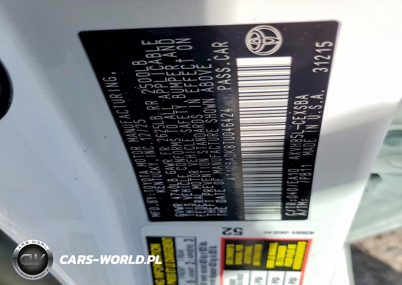 2026 Toyota Camry Se VIN:4T1DBADK8TU046424 - 12