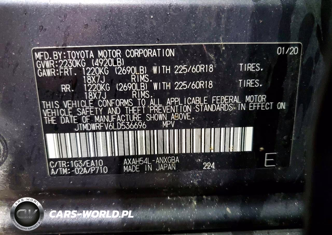 2020 Toyota Rav4 Hybrid Limited VIN:JTMDWRFV6LD536696 - 13