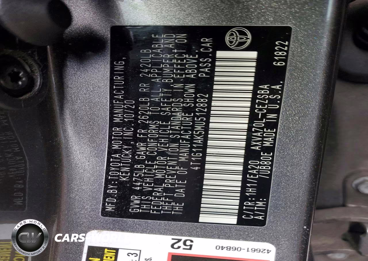 2021 Toyota Camry Se VIN:4T1G11AK5MU512882 - 12