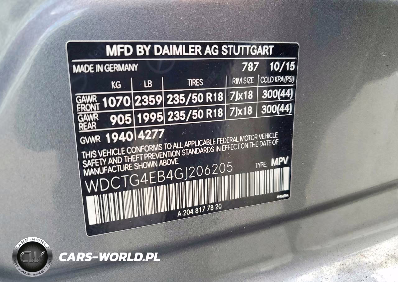 2016 Mercedes-Benz Gla 250 VIN:WDCTG4EB4GJ206205 - 13