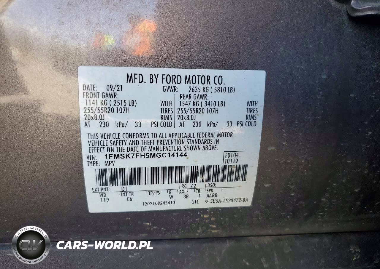 2021 Ford Explorer Limited VIN:1FMSK7FH5MGC14144 - 13