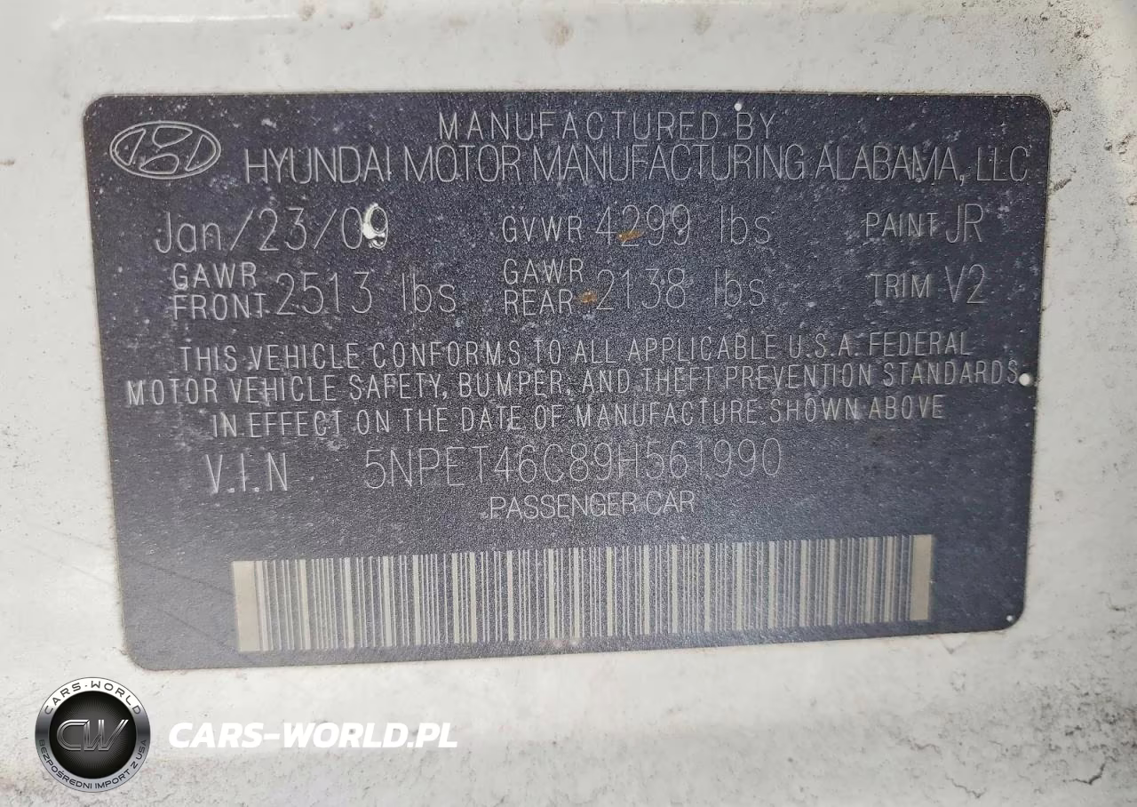 2009 Hyundai Sonata Gls VIN:5NPET46C89H561990 - 12