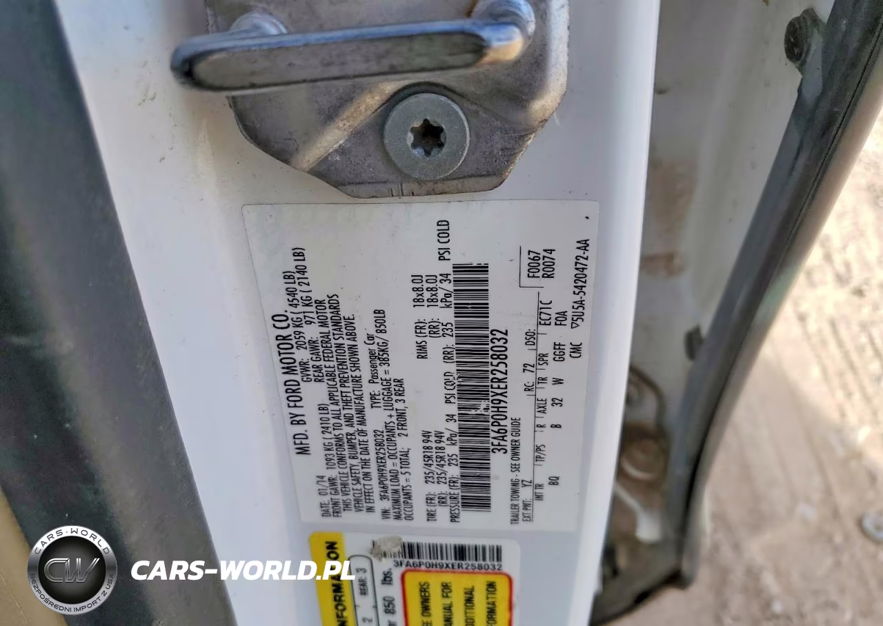 2014 Ford Fusion Se VIN:3FA6P0H9XER258032 - 12