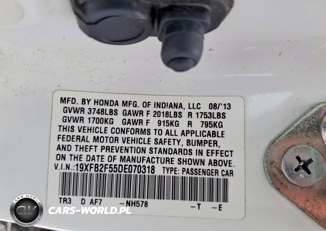 2013 Honda Civic Lx VIN:19XFB2F55DE070318 - 12