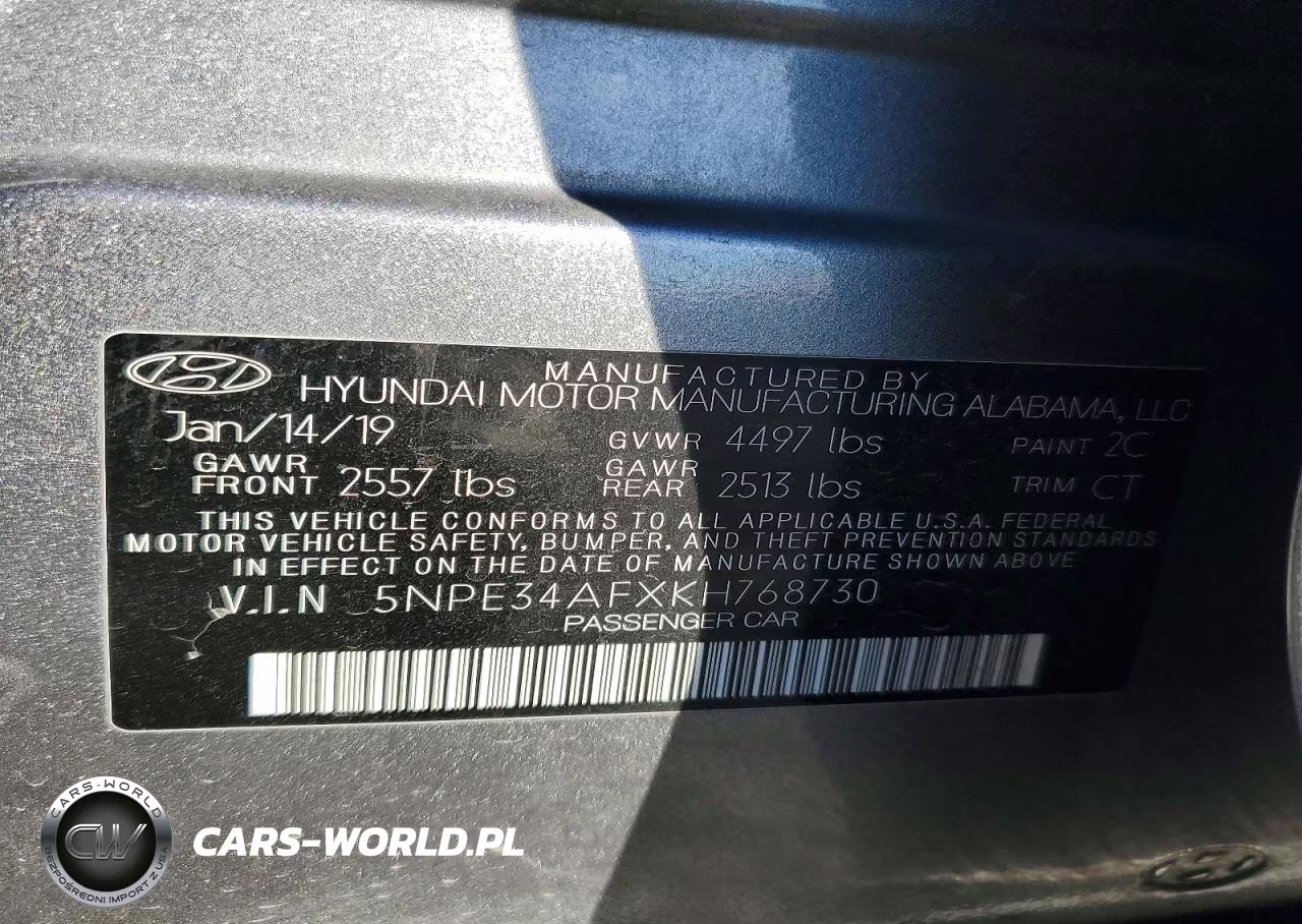 2019 Hyundai Sonata Limited VIN:5NPE34AFXKH768730 - 12
