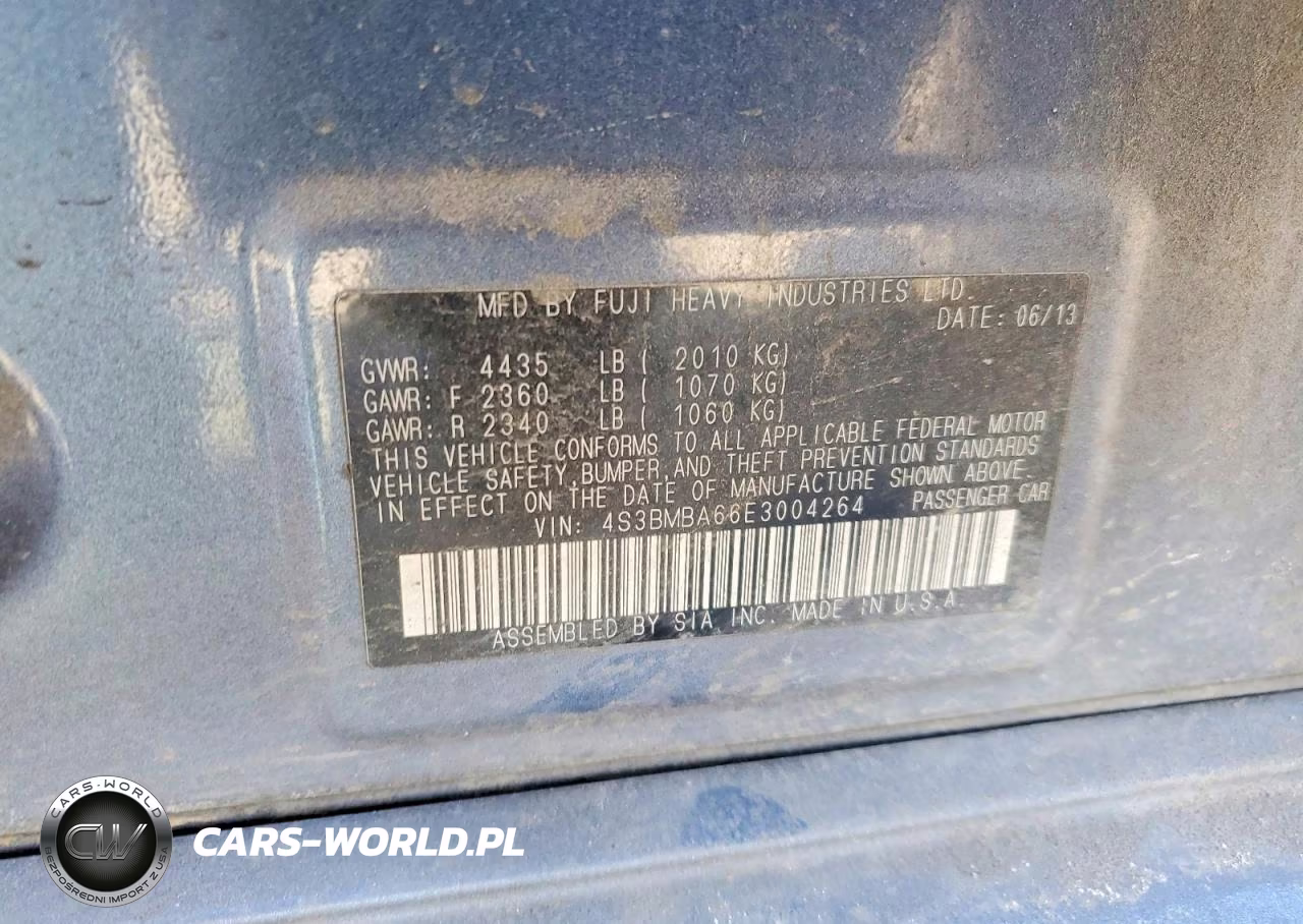 2014 Subaru Legacy 2.5I VIN:4S3BMBA66E3004264 - 12