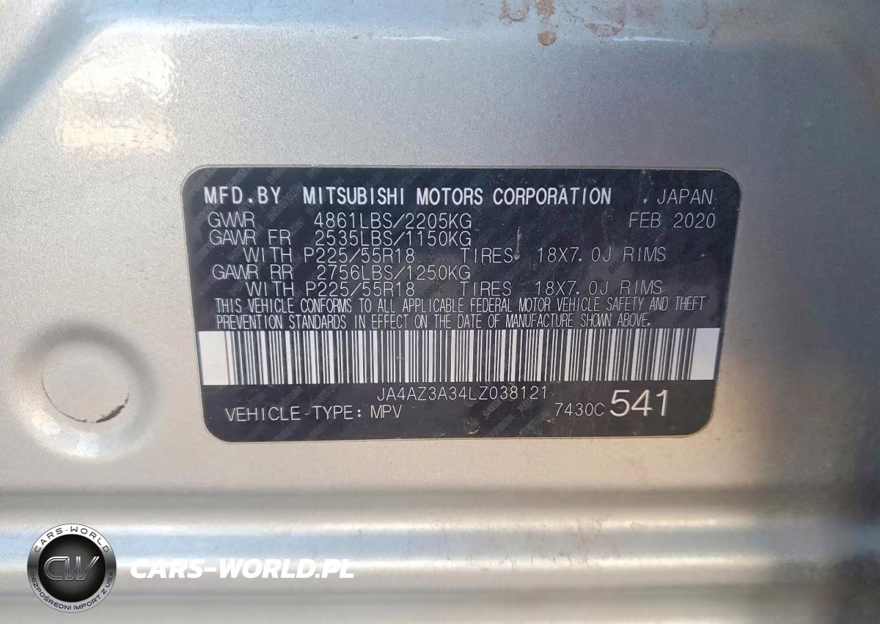 2020 Mitsubishi Outlander VIN:JA4AZ3A34LZ038121 - 14