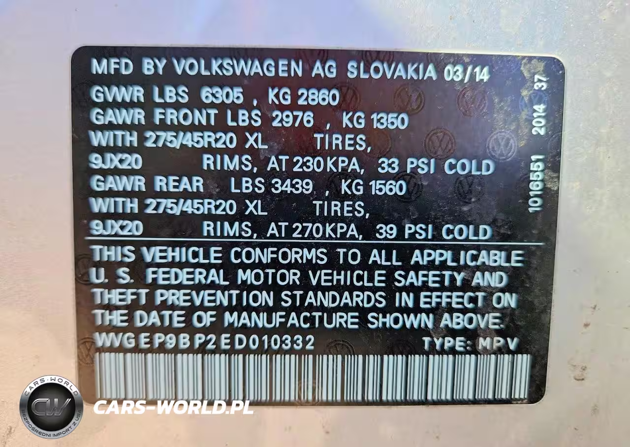 2014 Volkswagen Touareg V6 Tdi VIN:WVGEP9BP2ED010332 - 13