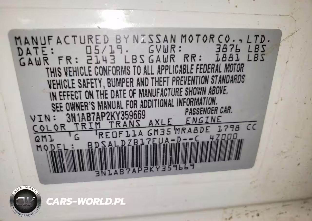2019 Nissan Sentra S VIN:3N1AB7AP2KY359669 - 12