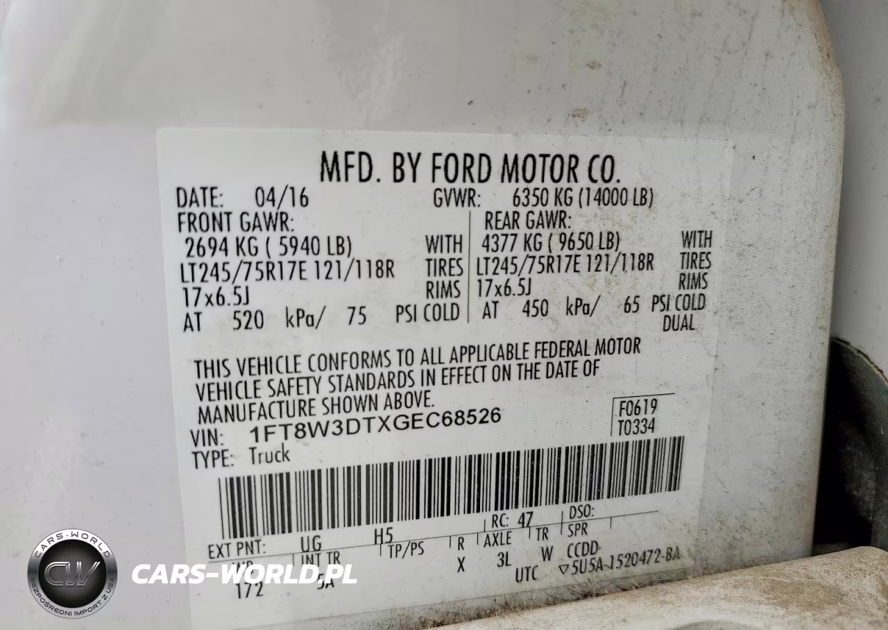 2016 Ford F350 Super Duty VIN:1FT8W3DTXGEC68526 - 12