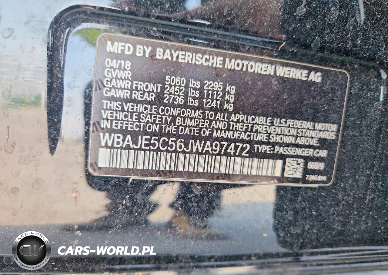 2018 BMW 540 I VIN:WBAJE5C56JWA97472 - 12