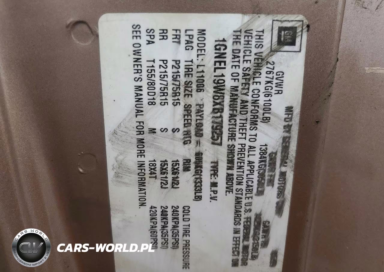 1999 Chevrolet Astro VIN:1GNEL19W8XB179257 - 13