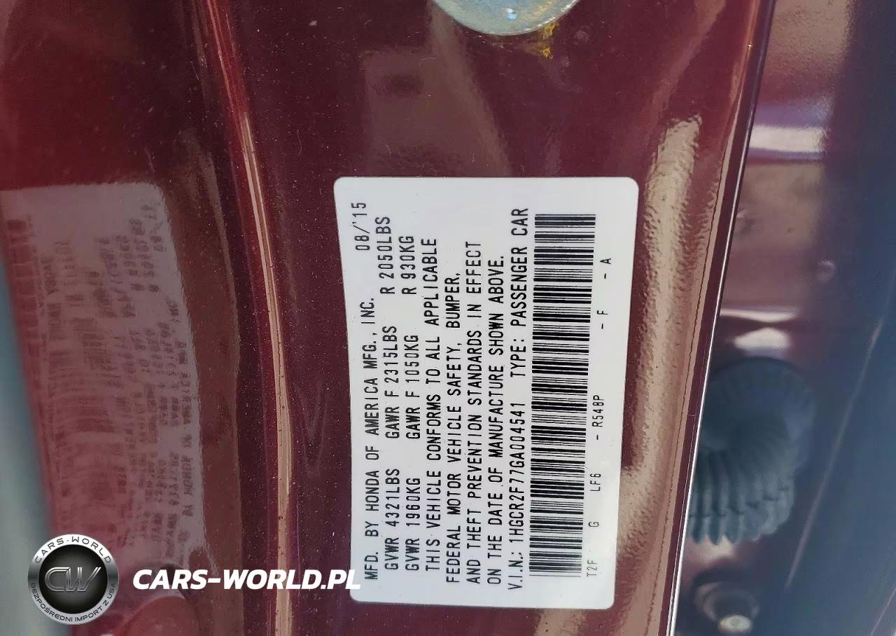 2016 Honda Accord Ex VIN:1HGCR2F77GA004541 - 12