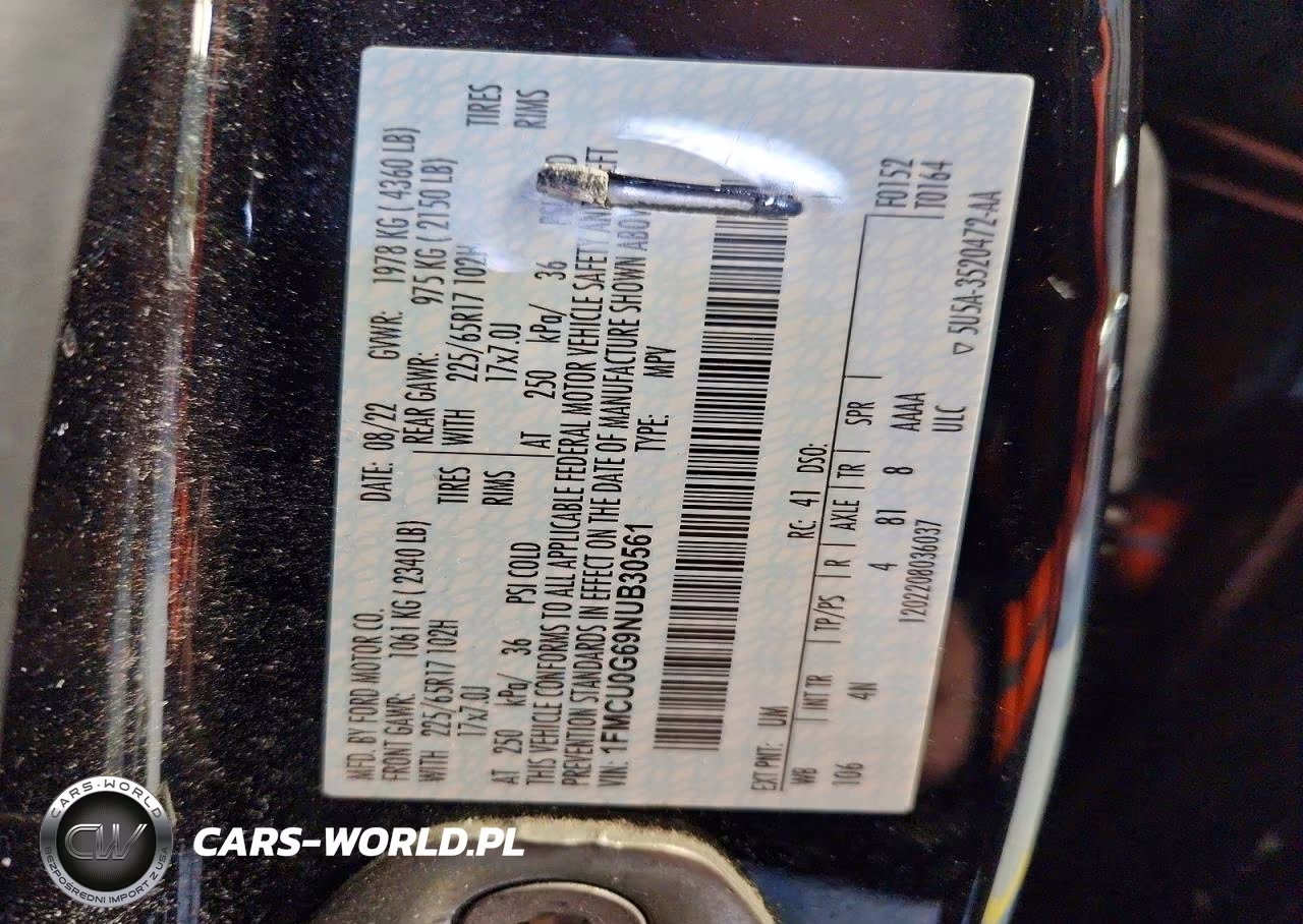2022 Ford Escape Se VIN:1FMCU0G69NUB30561 - 13