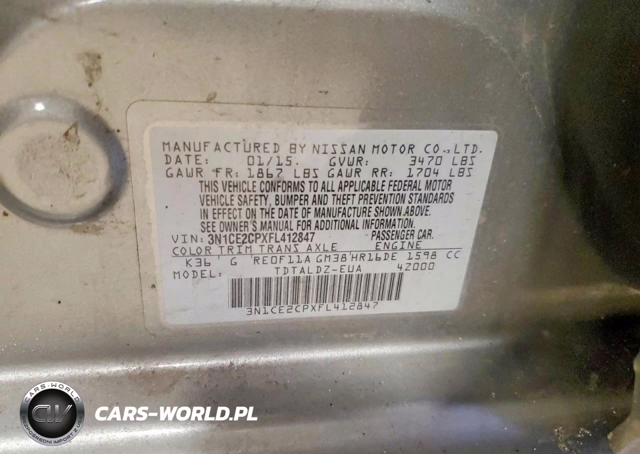 2015 Nissan Versa Note S VIN:3N1CE2CPXFL412847 - 12