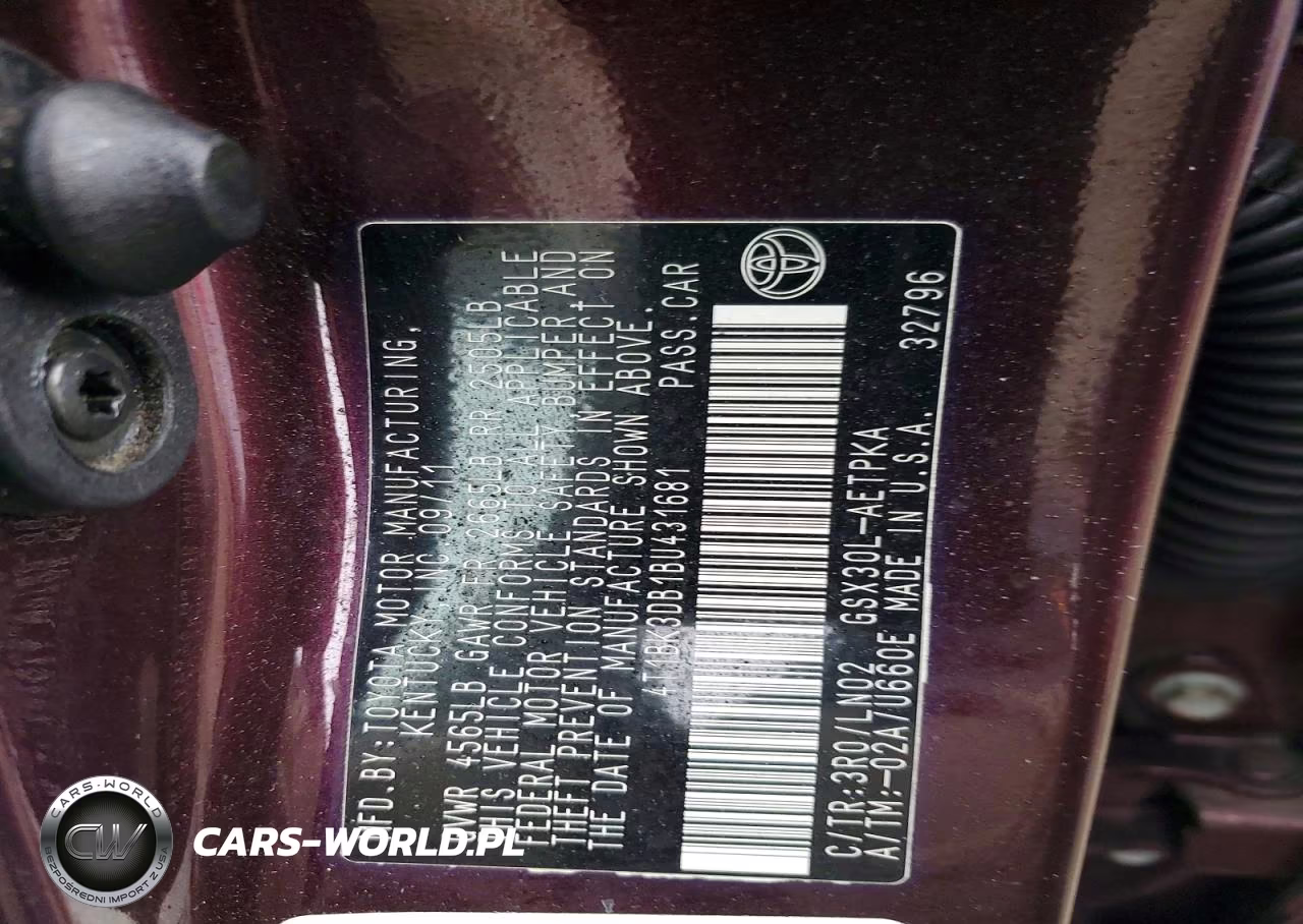 2011 Toyota Avalon Base VIN:4T1BK3DB1BU431681 - 12