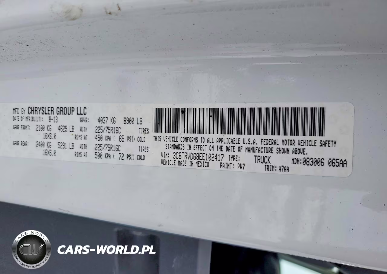 2014 Ram Promaster 2500 2500 High VIN:3C6TRVDG8EE102417 - 13