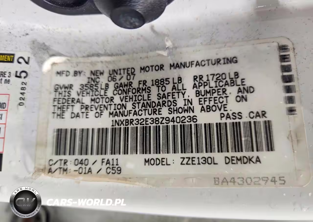 2008 Toyota Corolla Ce VIN:1NXBR32E38Z940236 - 12