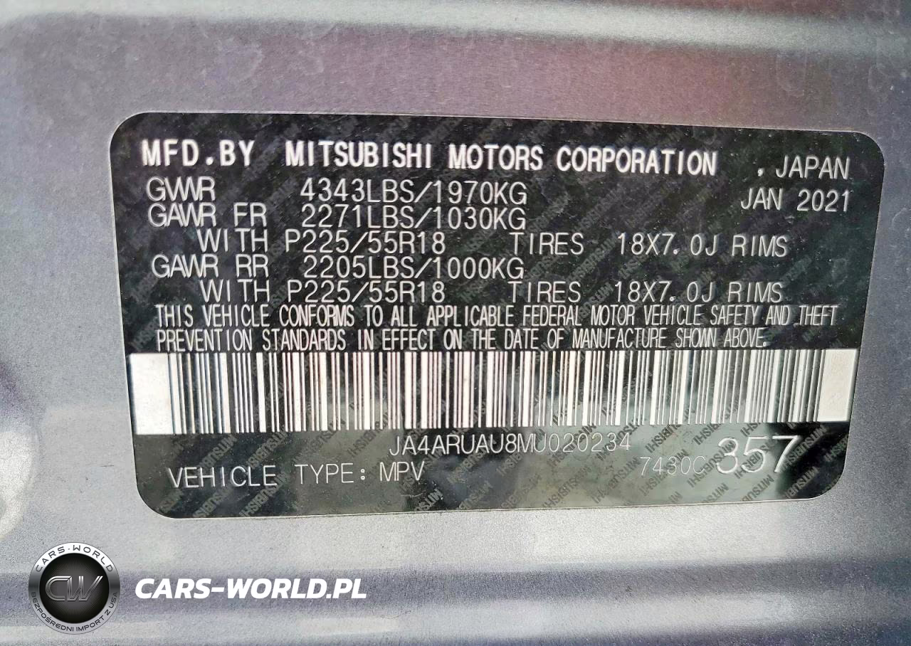 2021 Mitsubishi Outlander Sport Es VIN:JA4ARUAU8MU020234 - 13