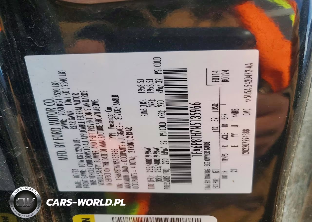 2022 Ford Mustang VIN:1FA6P8TH7N5135966 - 12