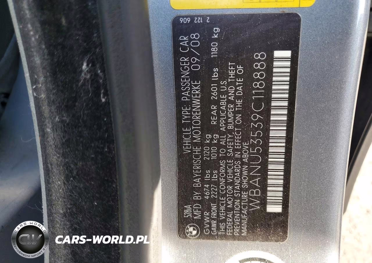 2009 BMW 528 I VIN:WBANU53539C118888 - 12