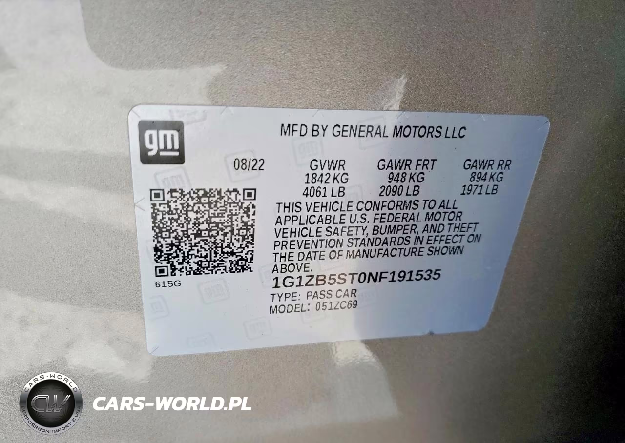 2022 Chevrolet Malibu Ls VIN:1G1ZB5ST0NF191535 - 12