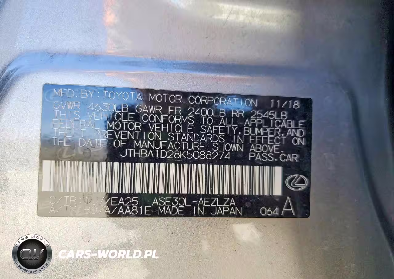 2019 Lexus Is 300 VIN:JTHBA1D28K5088274 - 13