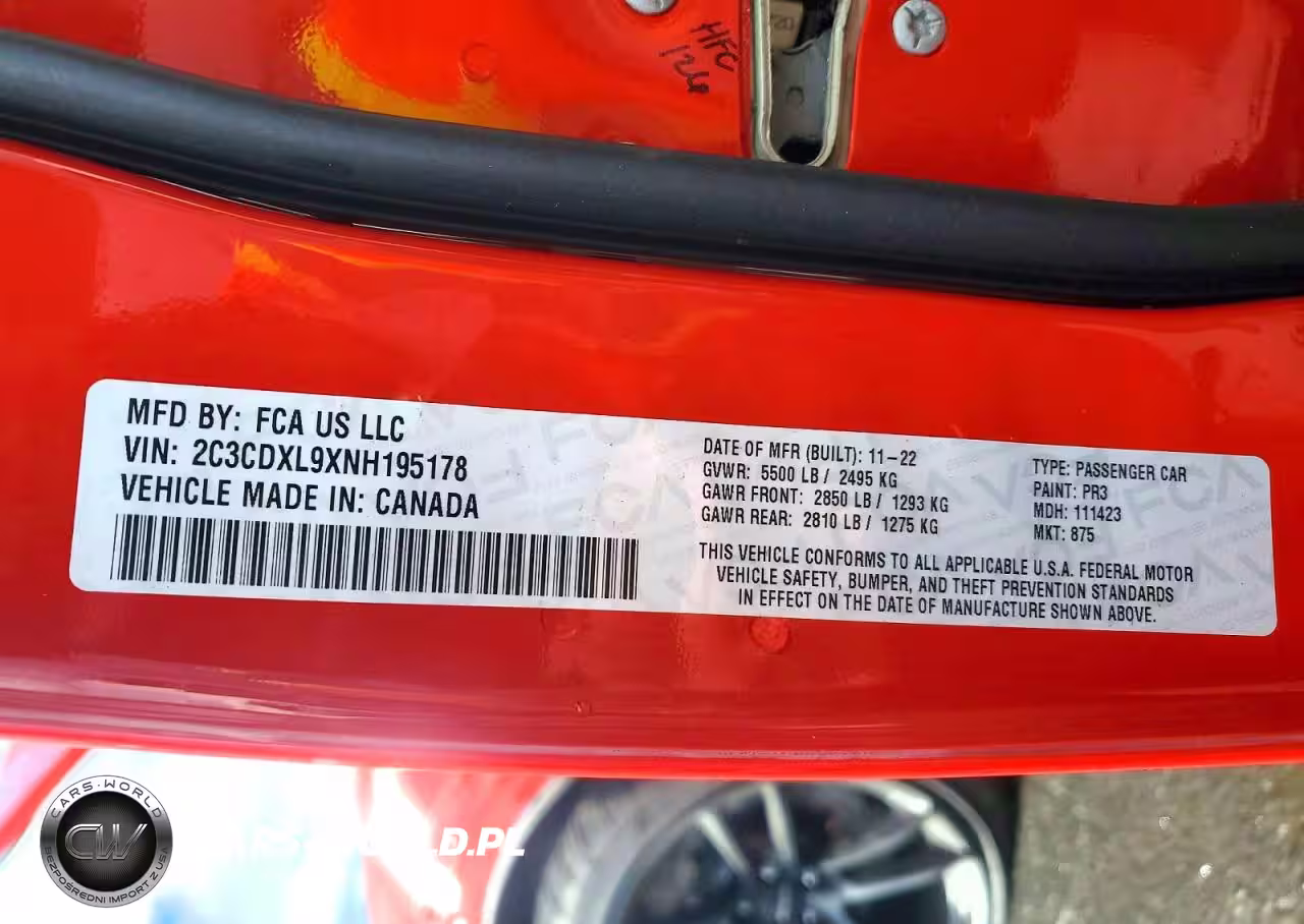 2022 Dodge Charger Srt Hellcat VIN:2C3CDXL9XNH195178 - 13