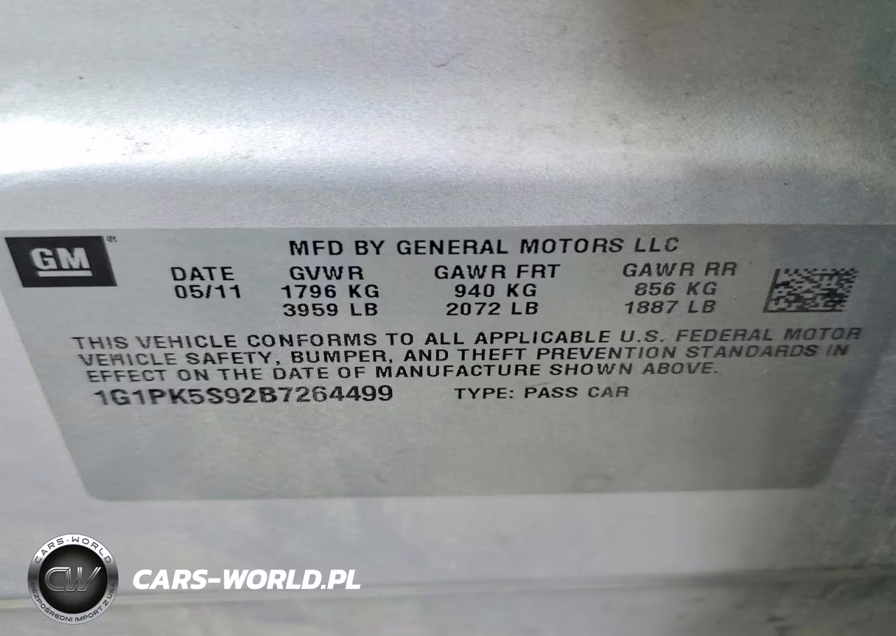 2011 Chevrolet Cruze Eco VIN:1G1PK5S92B7264499 - 12