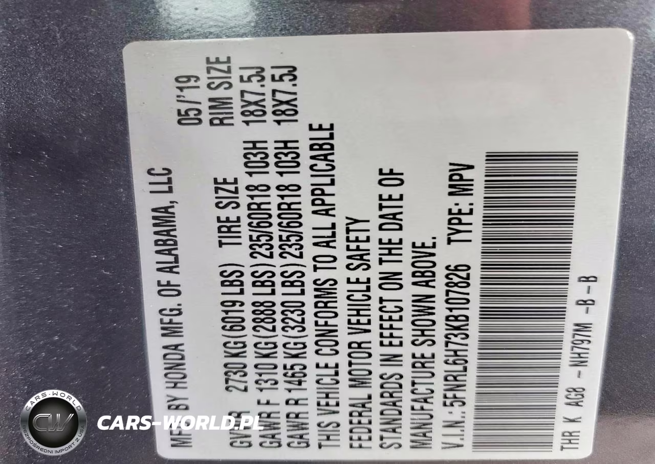 2019 Honda Odyssey Exl VIN:5FNRL6H73KB107826 - 13